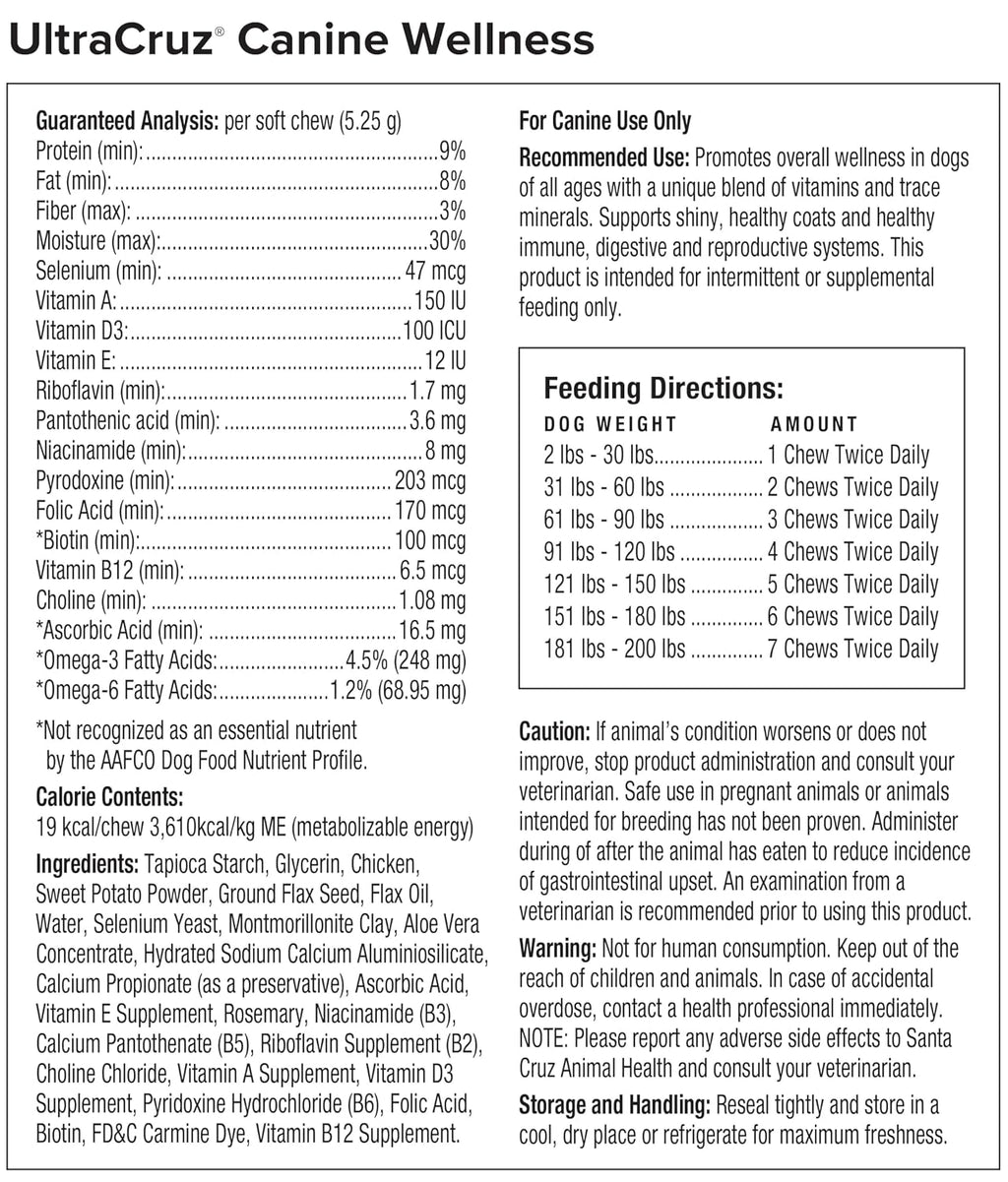UltraCruz Canine Wellness, Masticable multivitamínico para perros