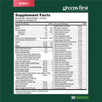 Greens First Original Greens Powder - Superfoods with 49 Organic Ingredients - Probiotics & Digestive Enzymes - Berry Flavor - 30 Servings