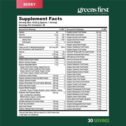 Greens First Original Greens Powder - Superalimentos con 49 Ingredientes Orgánicos - Probióticos y Enzimas Digestivas - – Image 9