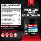 DEDICAD 11in1 Cloves Supplement with Ginger, Ceylon Cinnamon and 8 Other More - Digestive, Immune System, Mood Support - 60 Capsules - 30 Days Supply