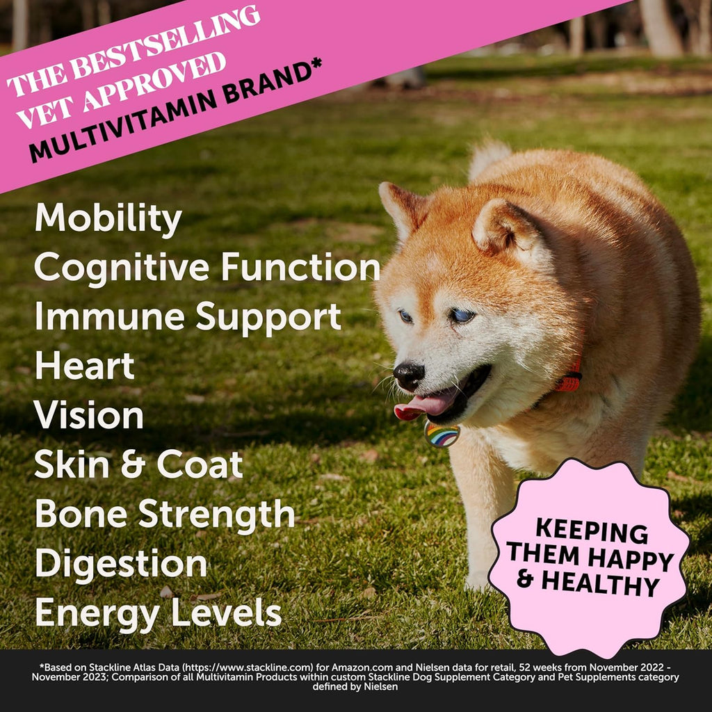 Pet Honesty - Multivitamínico para Perros Mayores - 90 Comprimidos Masticables Sabor a Pato