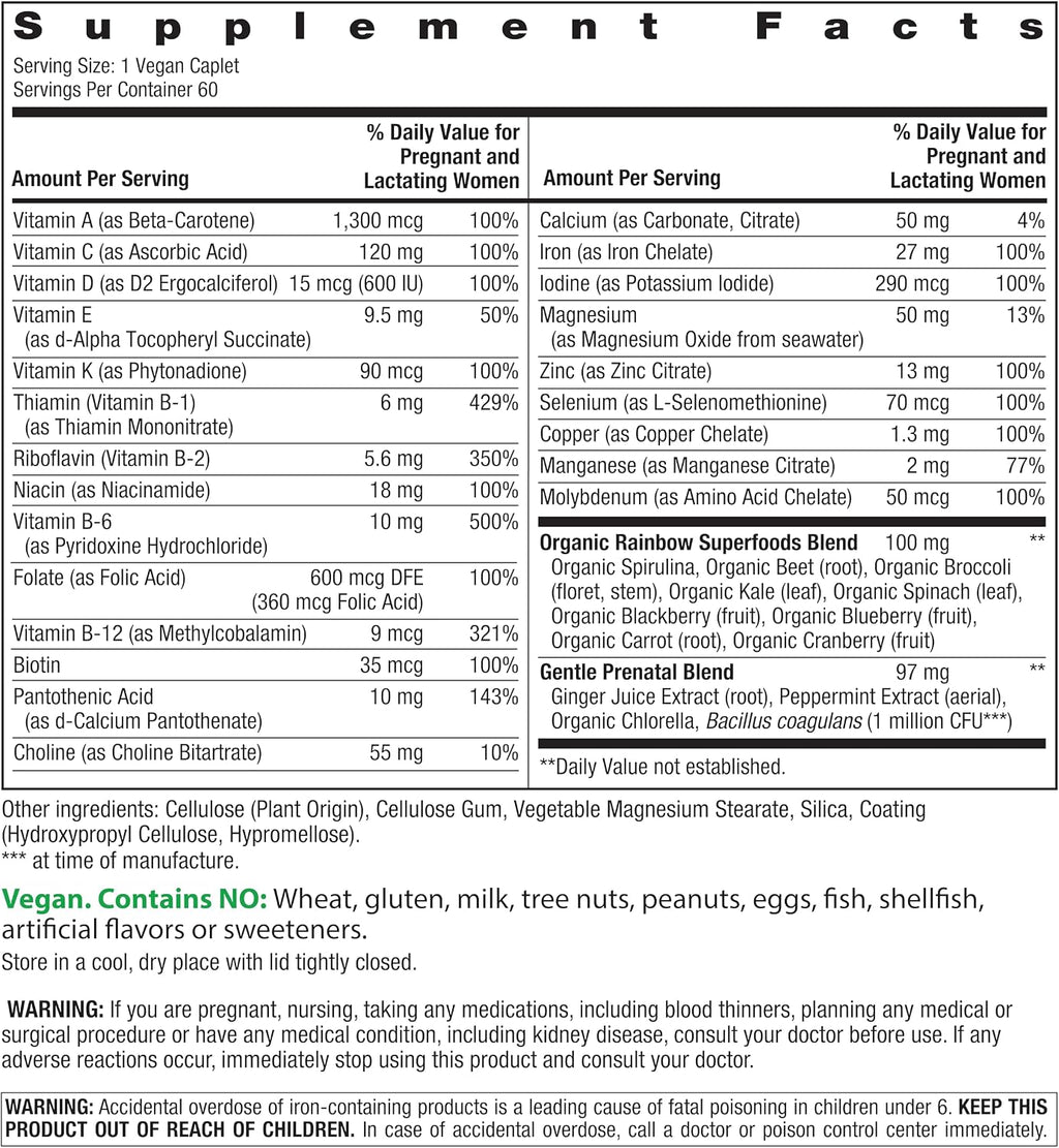 Rainbow Light Prenatal Multivitamin One + para Mujeres | 60 Comprimidos | Nutrición Esencial para Mamá y Bebé