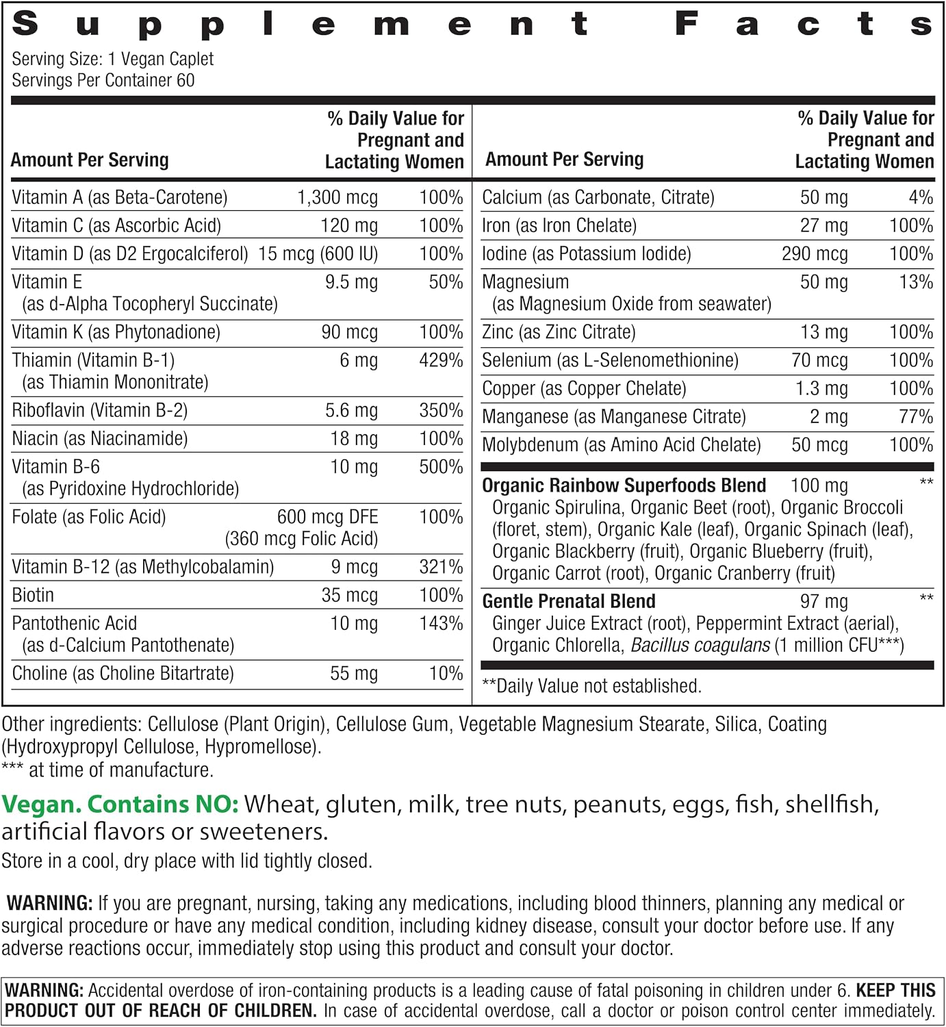 Rainbow Light Prenatal Multivitamin One + para Mujeres | 60 Comprimidos | Nutrición Esencial para Mamá y Bebé