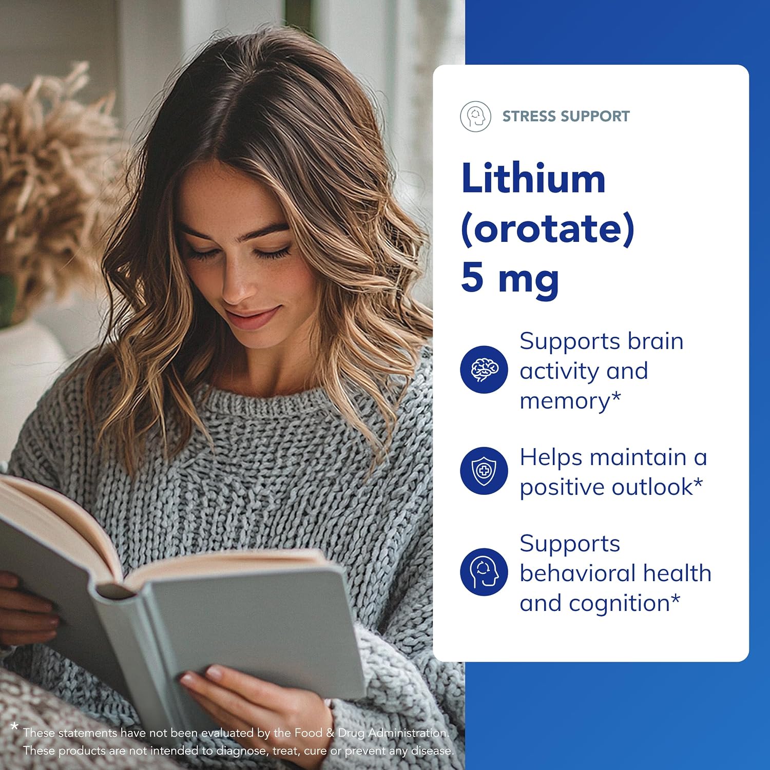 Pure Encapsulations Litio Orotato 5 mg - Suplemento para el Cerebro con NAC - 90 Cápsulas
