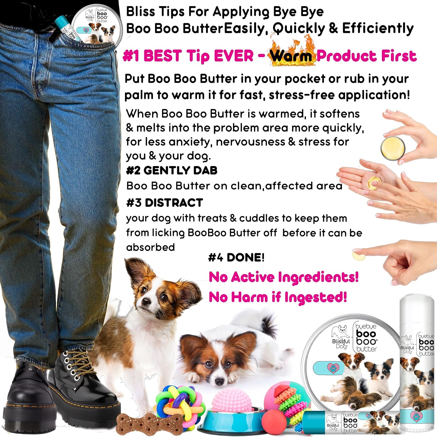 Papillon Boo Boo Butter - Bálsamo tópico para perros (16 oz)