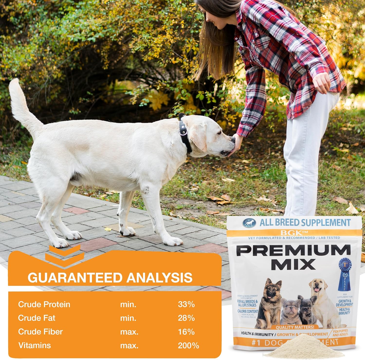 BGK Premium Mix Multivitamínico para Perros (Polvo) - 100% Orgánico para Todas las Edades y Razas