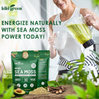 Irish Sea Moss Powder 8 Oz - con Bladderwrack y Burdock Root - Suplemento Vegano y Sin Gluten