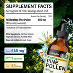 BIO KRAUTER® Polen de Pino para Hombres - Tintura Vegana Pura, 685 mg por ración, 118 ml (56 Días)