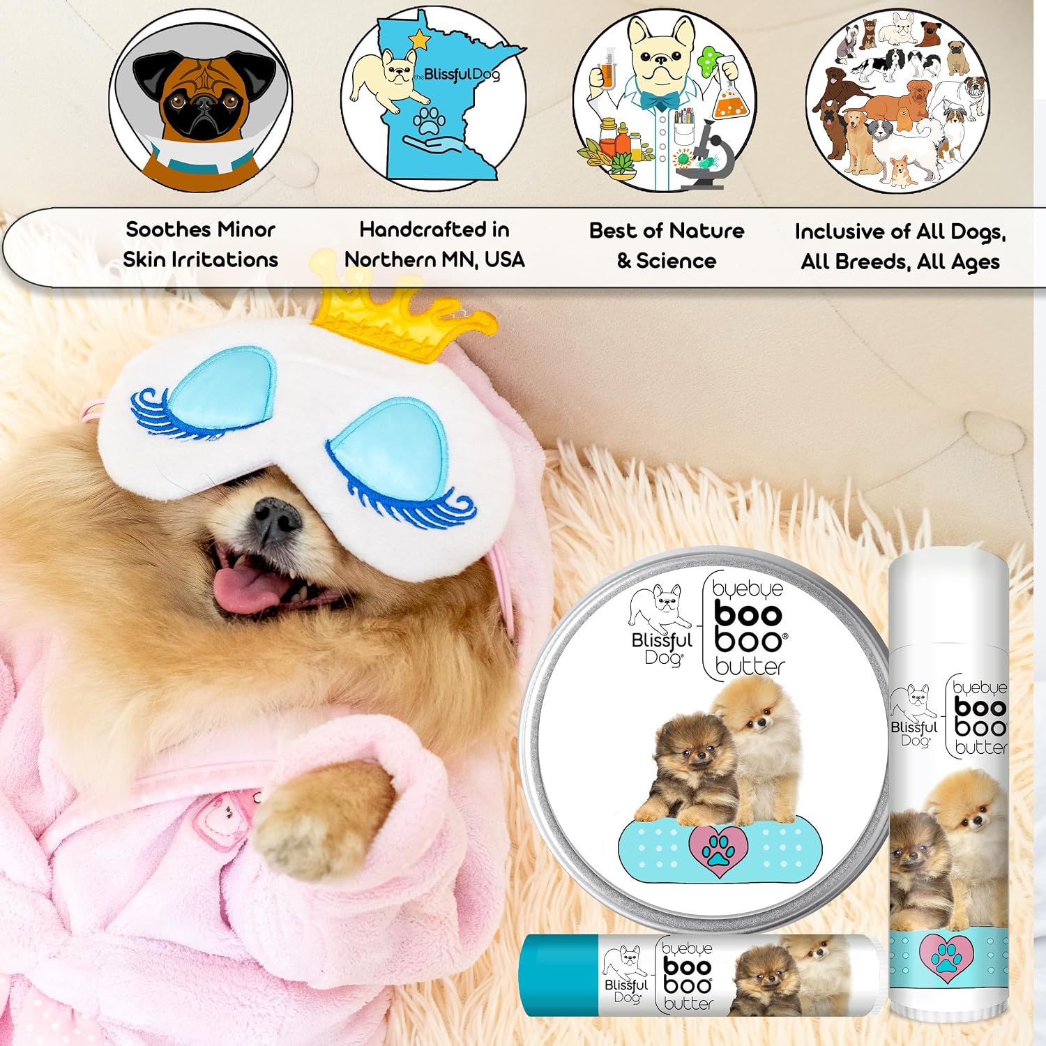 The Blissful Dog Pomeranian Booboo Butter - Bálsamo tópico para perros (60 ml)