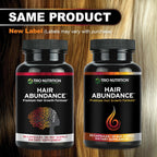 TRIO NUTRITION Hair Abundance | Suplemento de Biotina 10000mcg con Colágeno, Keratina, Zinc y Selenio