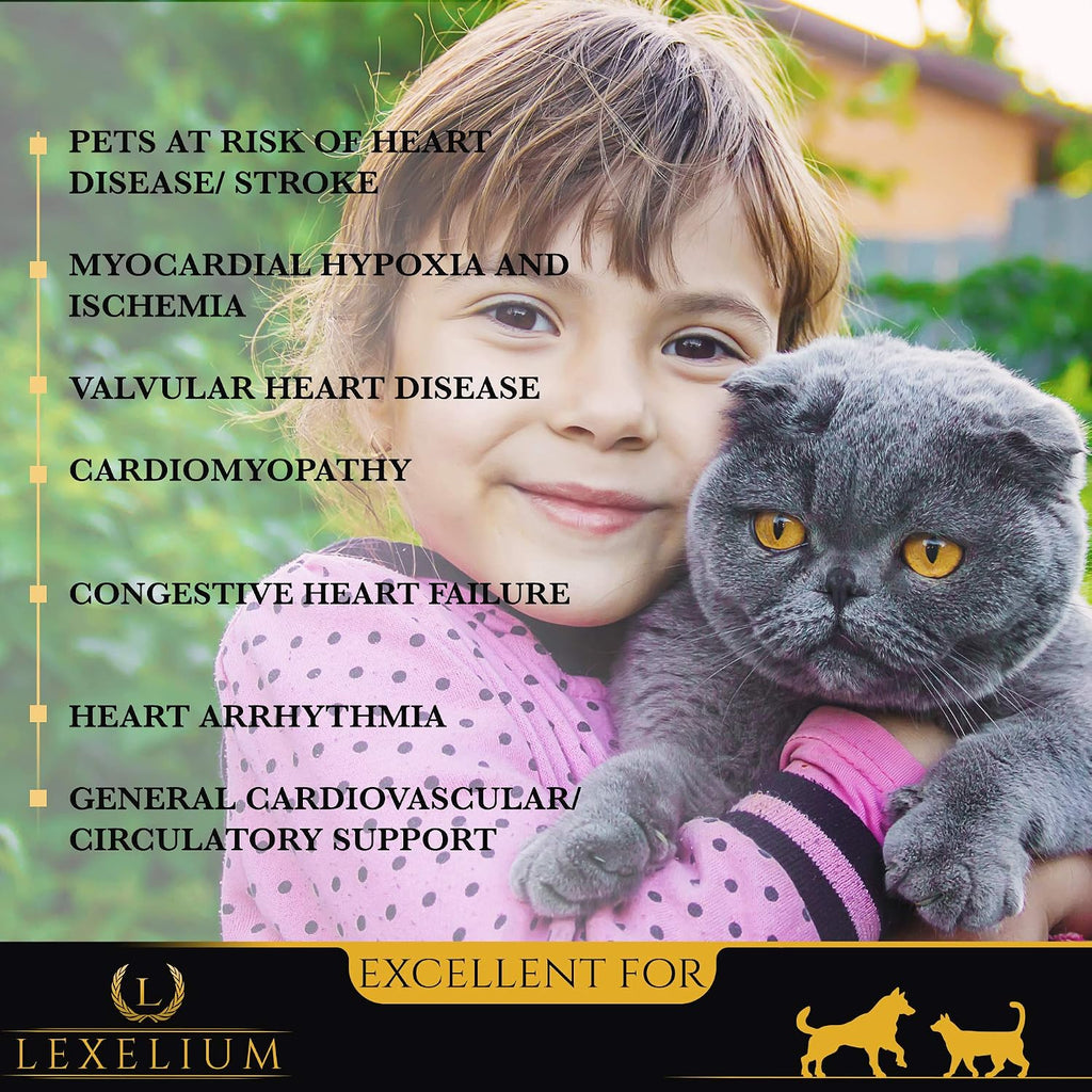 Lexelium Suplemento Cardíaco para Perros y Gatos - Apoyo Cardiovascular con Taurina - Polvo Fácil de Mezclar - 200g