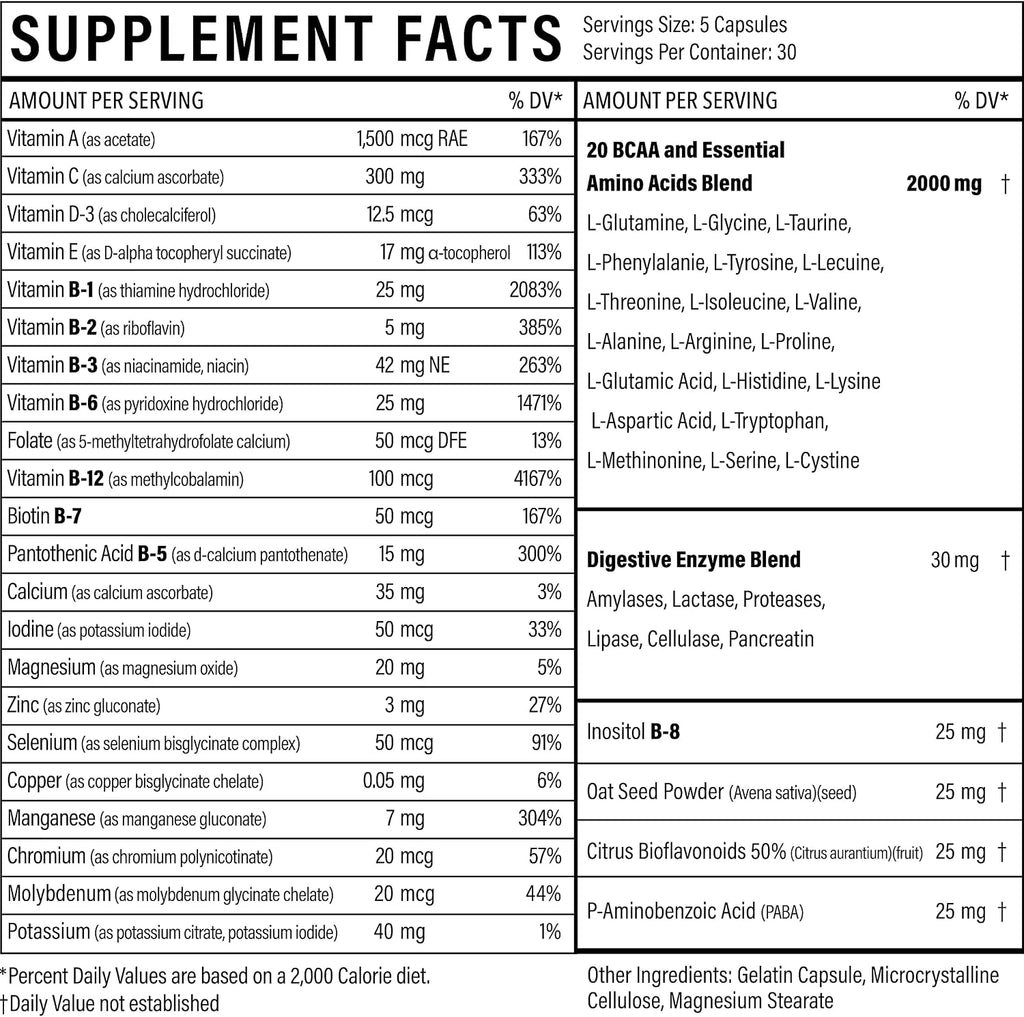 Sport Formula Multivitamínico Diario Keto con BCAA y Aminoácidos en Polvo