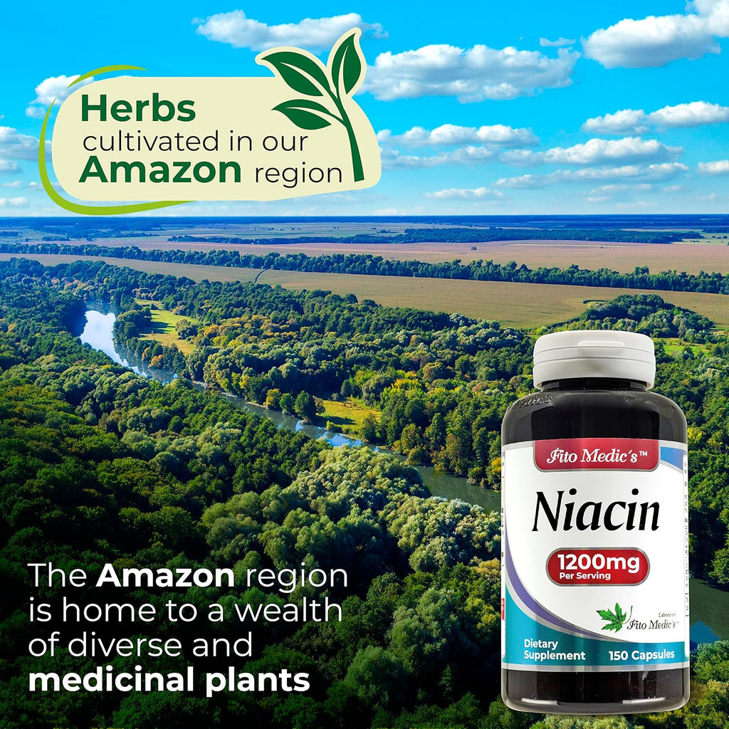 FITO MEDIC'S Lab Suplemento de Niacina, Vitamina B3, 150 Cápsulas