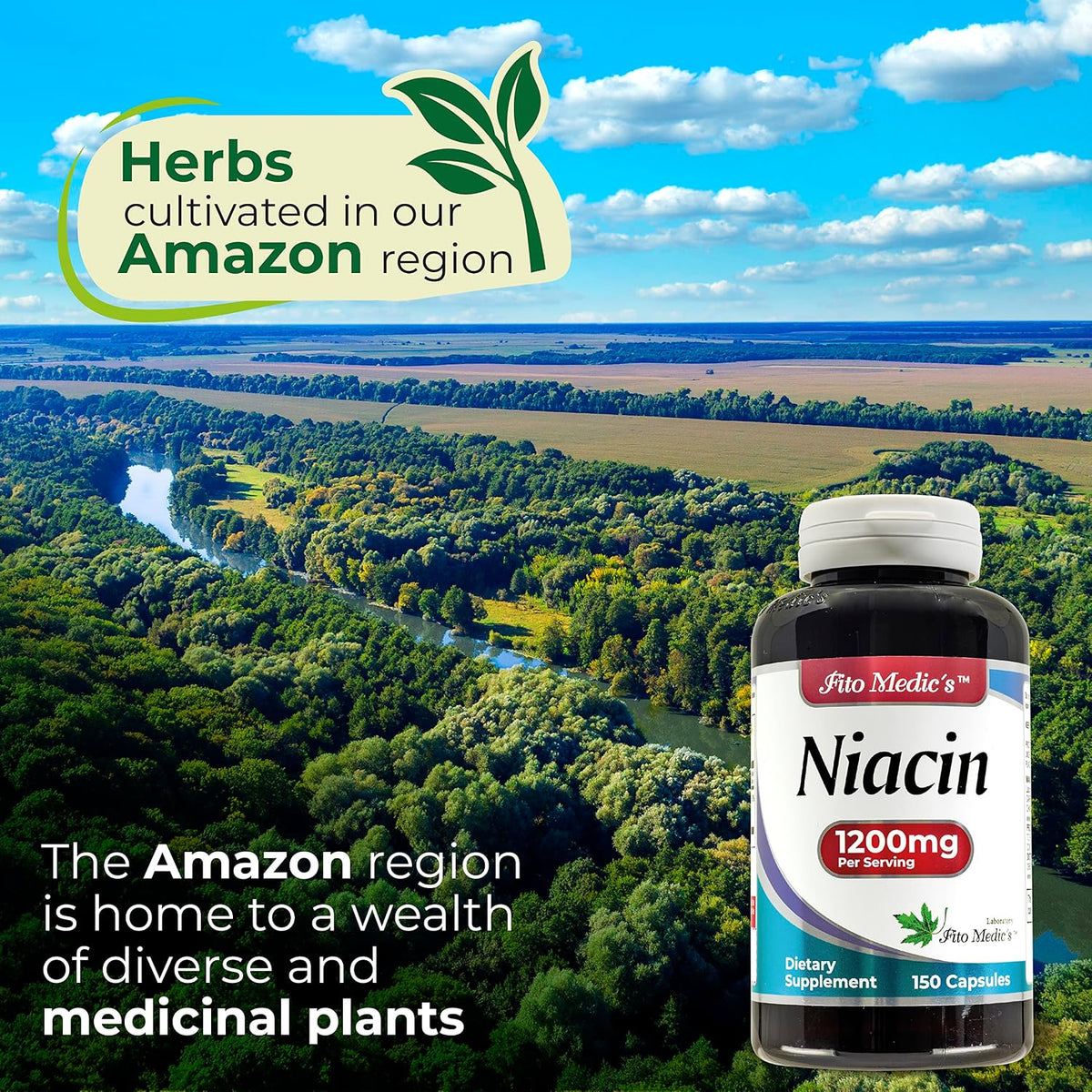 FITO MEDIC'S Lab Suplemento de Niacina, Vitamina B3, 150 Cápsulas – Image 7