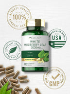 Carlyle Extracto de Hoja de Morera | 100 Cápsulas | Suplemento Herbal No-GMO y Sin Gluten
