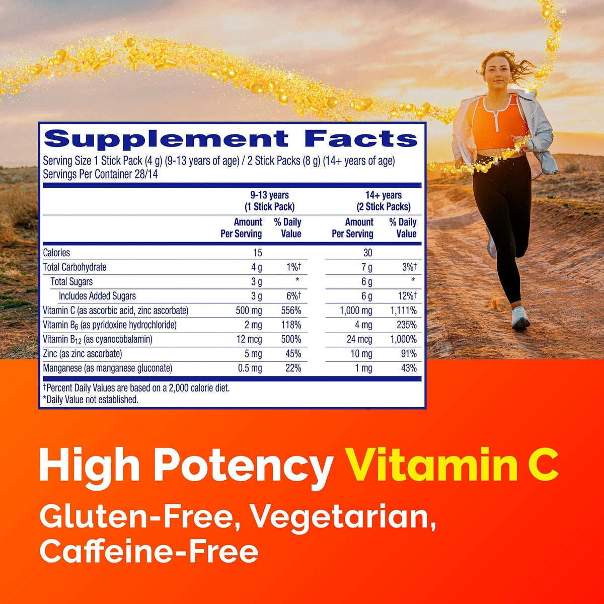 Emergen-C Crystals, Complemento Alimenticio con Vitamina C, Vitaminas del Grupo B, Zinc y Manganeso, Sabor Naranja Vitalidad – Image 9