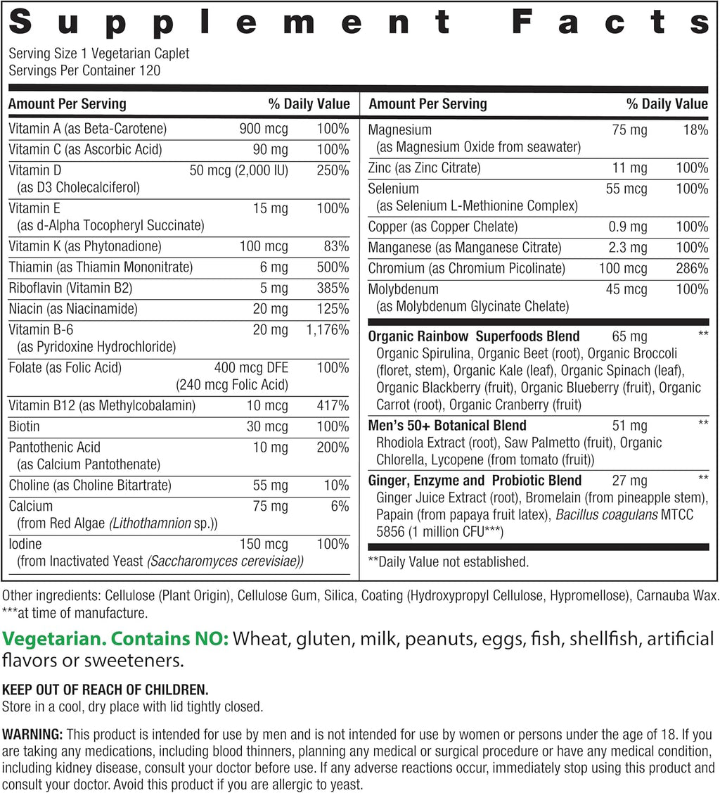 Rainbow Light Men's 50 Plus Multivitamin 120 Comprimidos