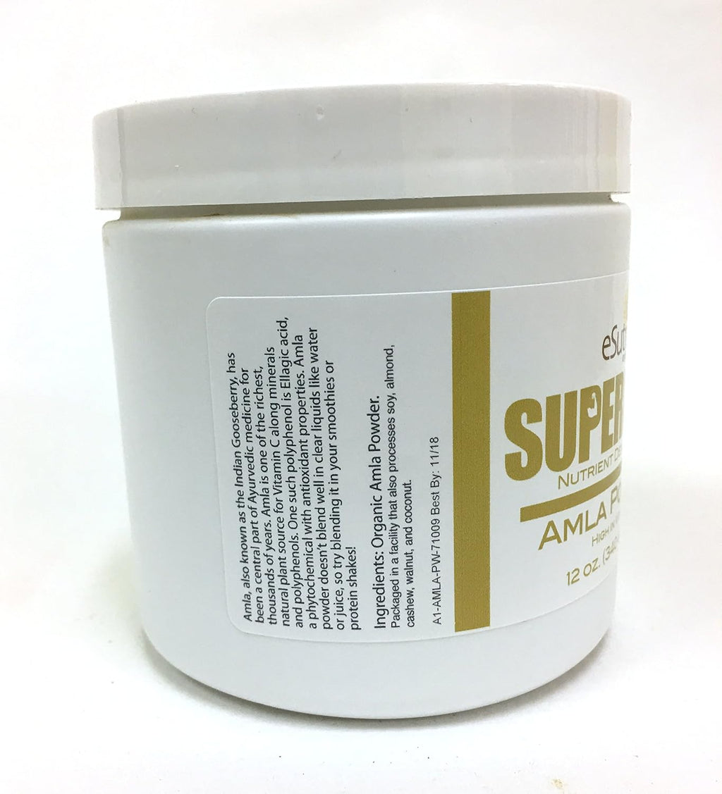 Organic Amla Powder 12 oz (340 g) - 30 Servings - Natural Vitamin C