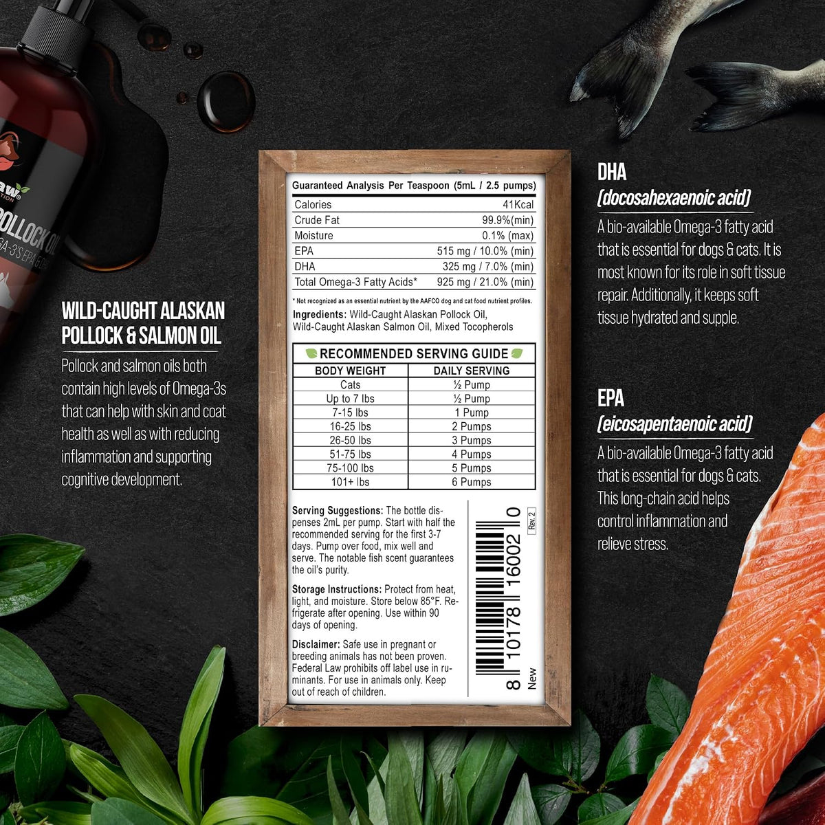 Aceite de Salmón Salvaje de Alaska para Perros - Omega 3 Líquido con Bomba - 236 ml – Image 5