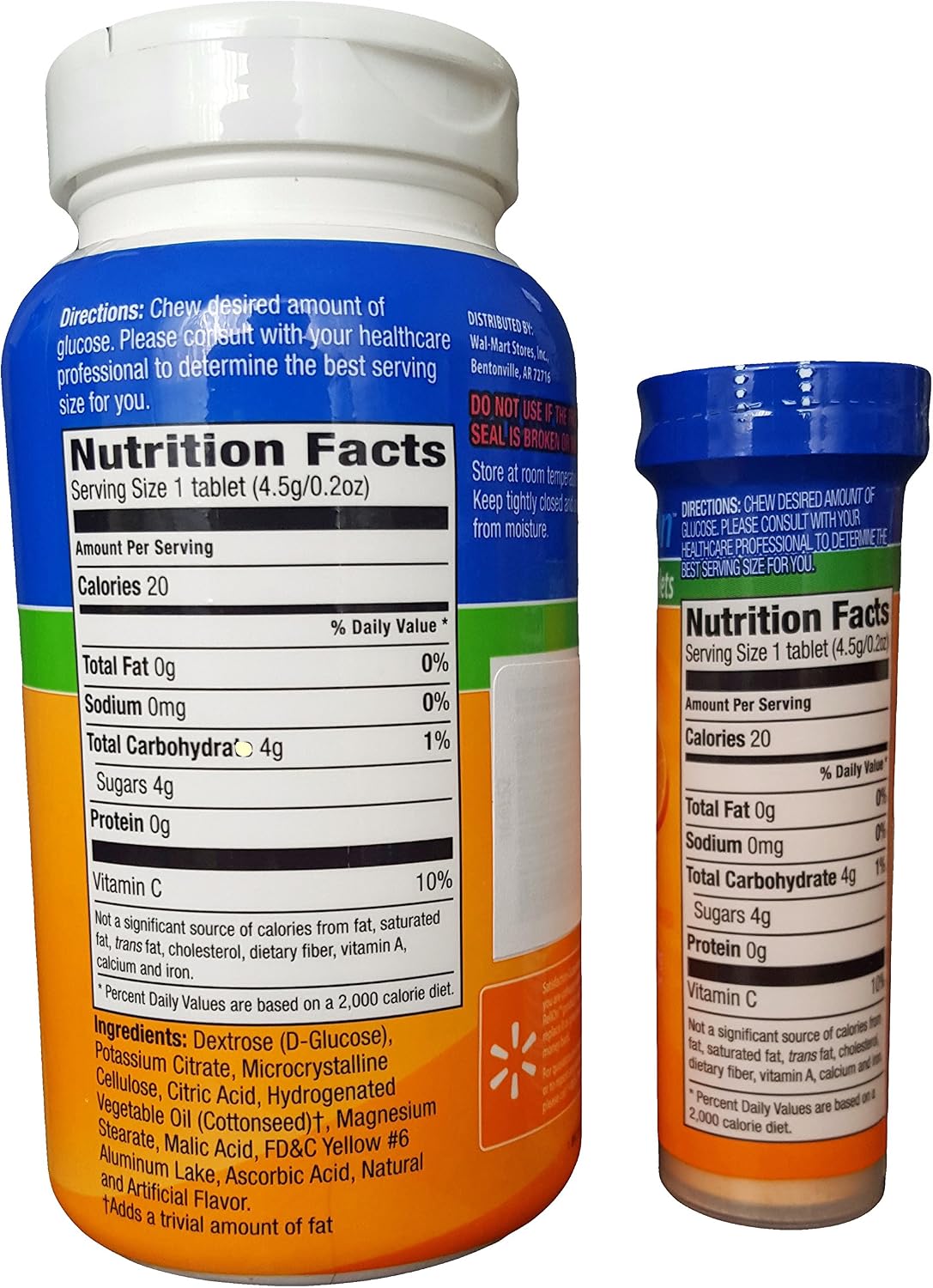 ReliOn Glucosa, 50 Comprimidos + Tubo de 10 (Naranja)