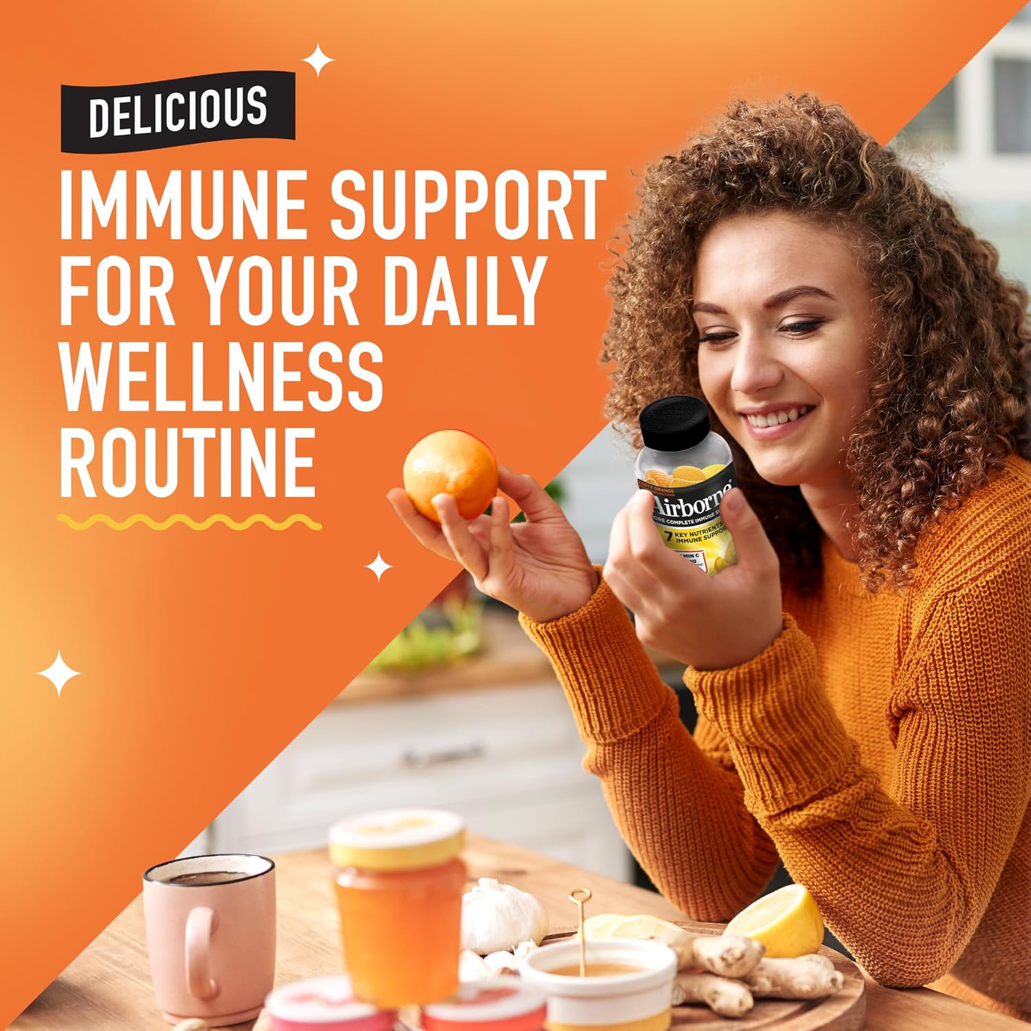 Airborne Immune Support Gummies, Orange Flavor, 42 Count