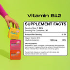 HOLY STRIPS Tiras de Vitamina B12 – Absorción Rápida, Vegano, Sin OGM, Sin Azúcar, Sabor Fresa, 30 unidades