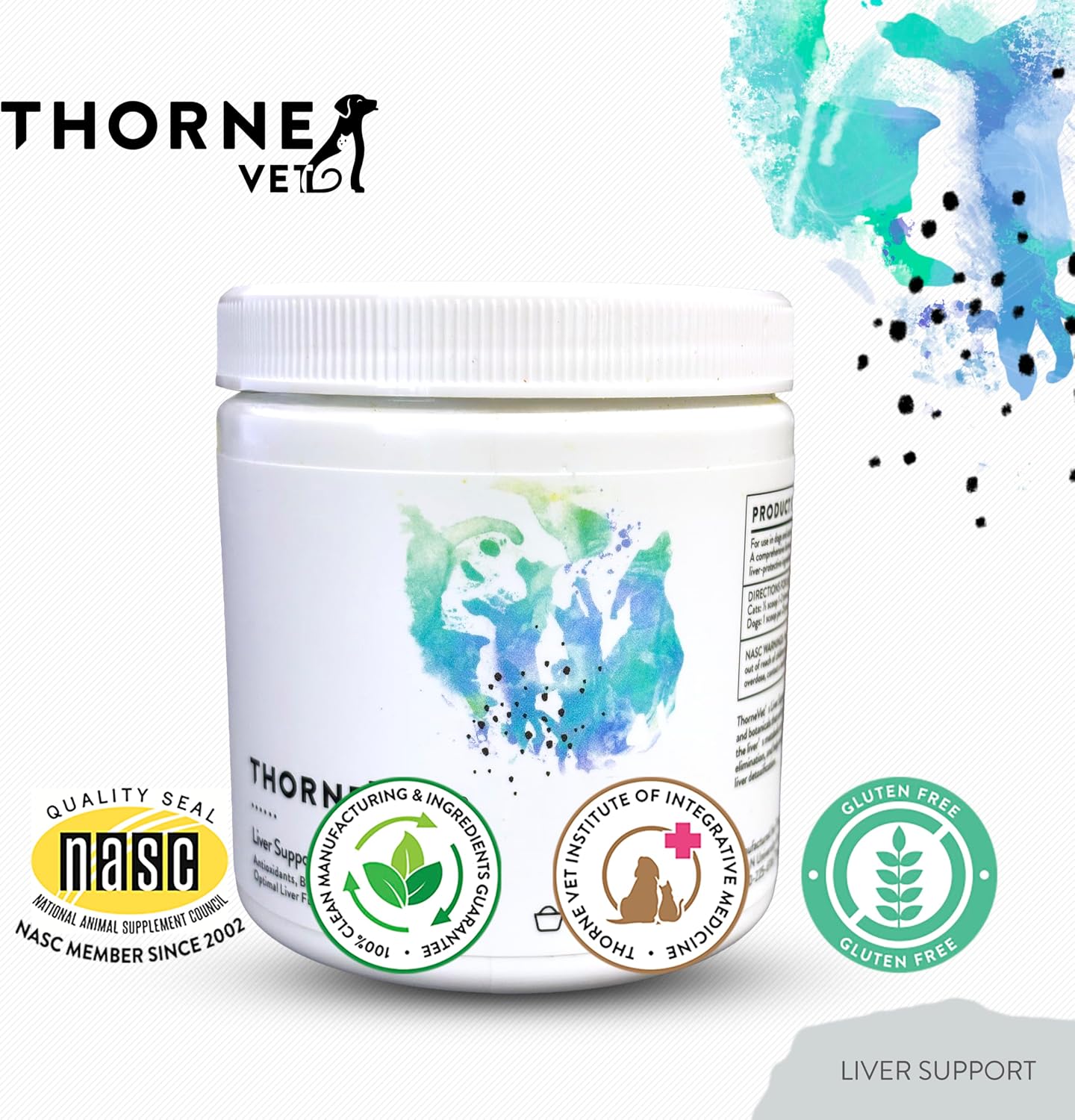 ThorneVET Liver Support Powder – Soporte Hepático para Pequeños Animales: Perros y Gatos, 90 Cucharadas