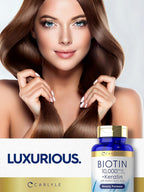 Carlyle Biotin 10000mcg | 150 Cápsulas | Fórmula de Belleza con Keratina | No Transgénico, Sin Gluten