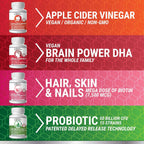 Healthy Hair Skin and Nails - Vitaminas para Cabello, Piel y Uñas con 7500 mcg de Biotina, Colágeno y Ácido Hialurónico - 60 Cápsulas