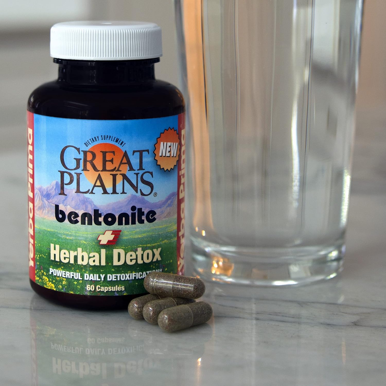 Yerba Prima Bentonite Clay Plus Herbal Detox - 60 Cápsulas Vegetales