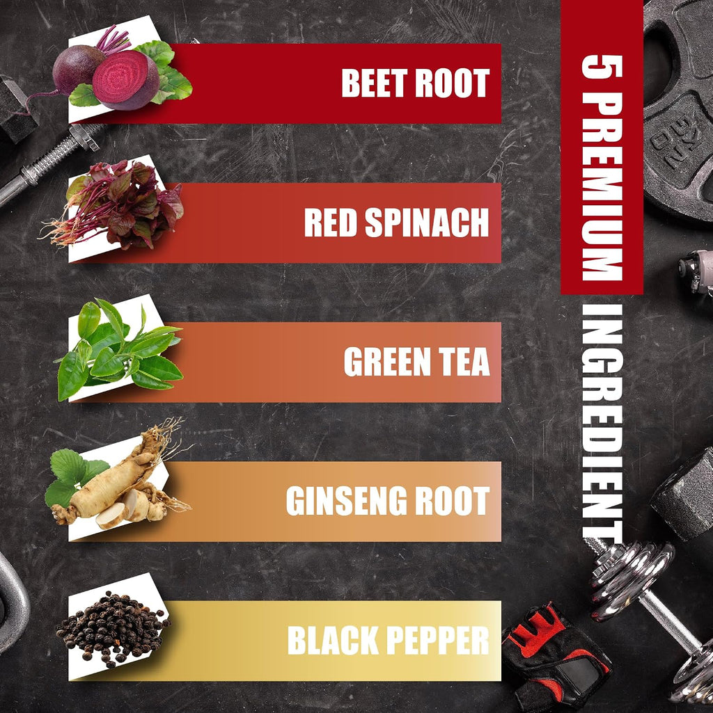 BMVINVOL Complejo de Remolacha, Té Verde, Espinaca Roja, Ginseng y Pimienta Negra - 150 Cápsulas (5 Meses de Suministro)