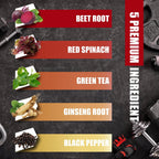 BMVINVOL Complejo de Remolacha, Té Verde, Espinaca Roja, Ginseng y Pimienta Negra - 150 Cápsulas (5 Meses de Suministro)