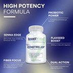 Research Verified ConstiRelief - Suplemento para el estreñimiento con Senna, Psyllium y L. Acidophilus (Pack de 3)