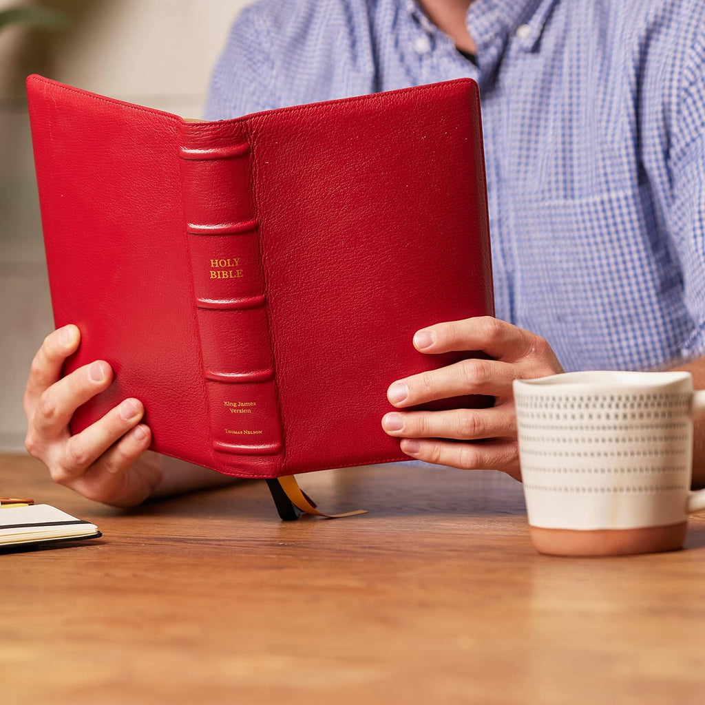 Biblia KJV Letra Grande: Piel de Cabra Roja - Premier Collection (Tamaño Personal, Índice de Pestañas)