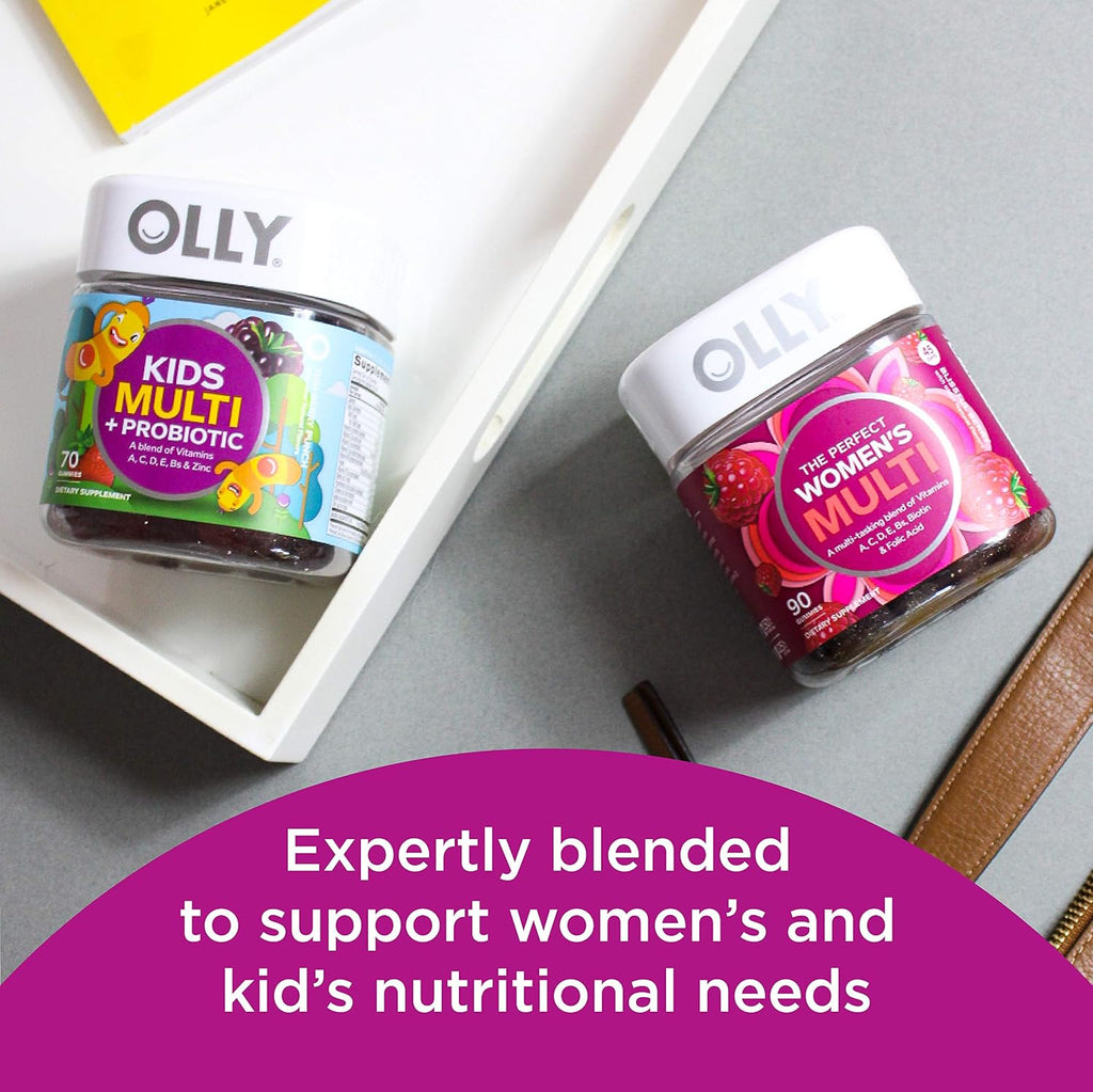 OLLY Pack Familiar: Perfect Women's Multi y Kid's Multi + Probiótico, Gomitas, 2 Unidades