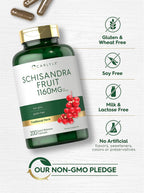 Carlyle Suplemento de Schisandra 1160 mg | 200 Cápsulas | Extracto de Baya | No Transgénico y Sin Gluten