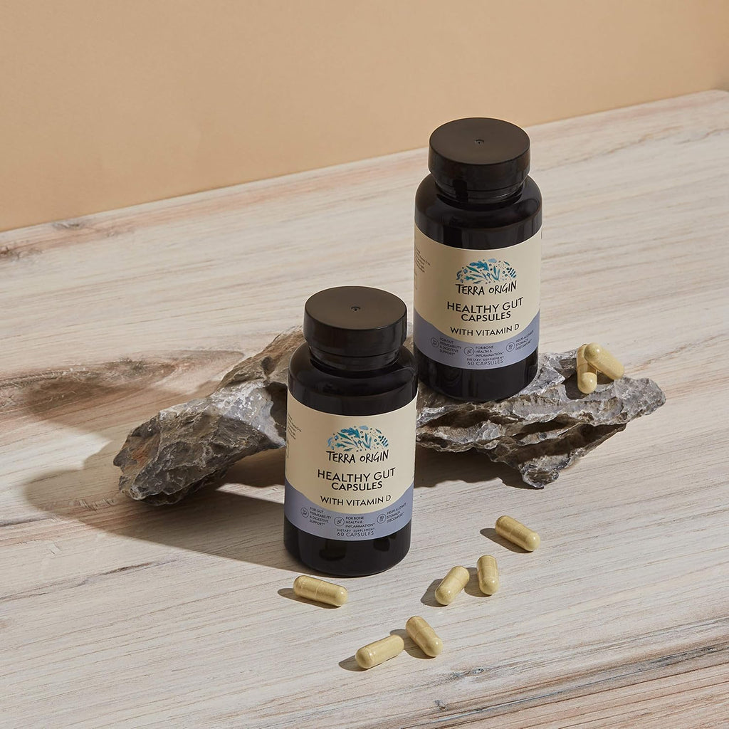 TERRA ORIGIN Healthy Gut con vitamina D 5000 UI | 60 cápsulas | Salud intestinal