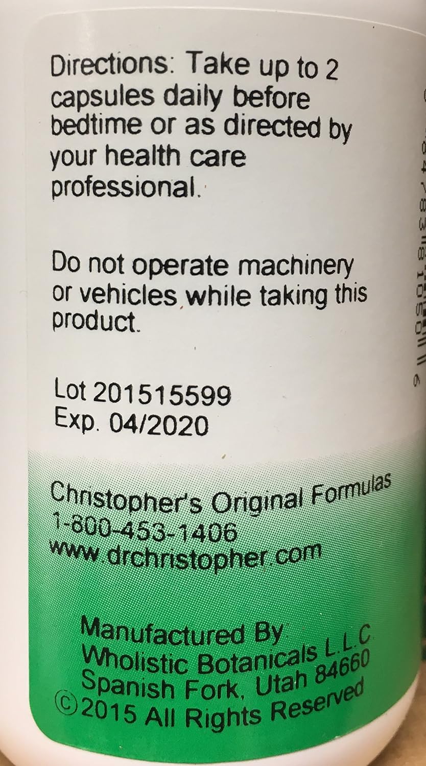 Christopher's Original Formulas Slumber Capsules - Ayuda Natural para el Sueño, 100 Cápsulas Vegetarianas