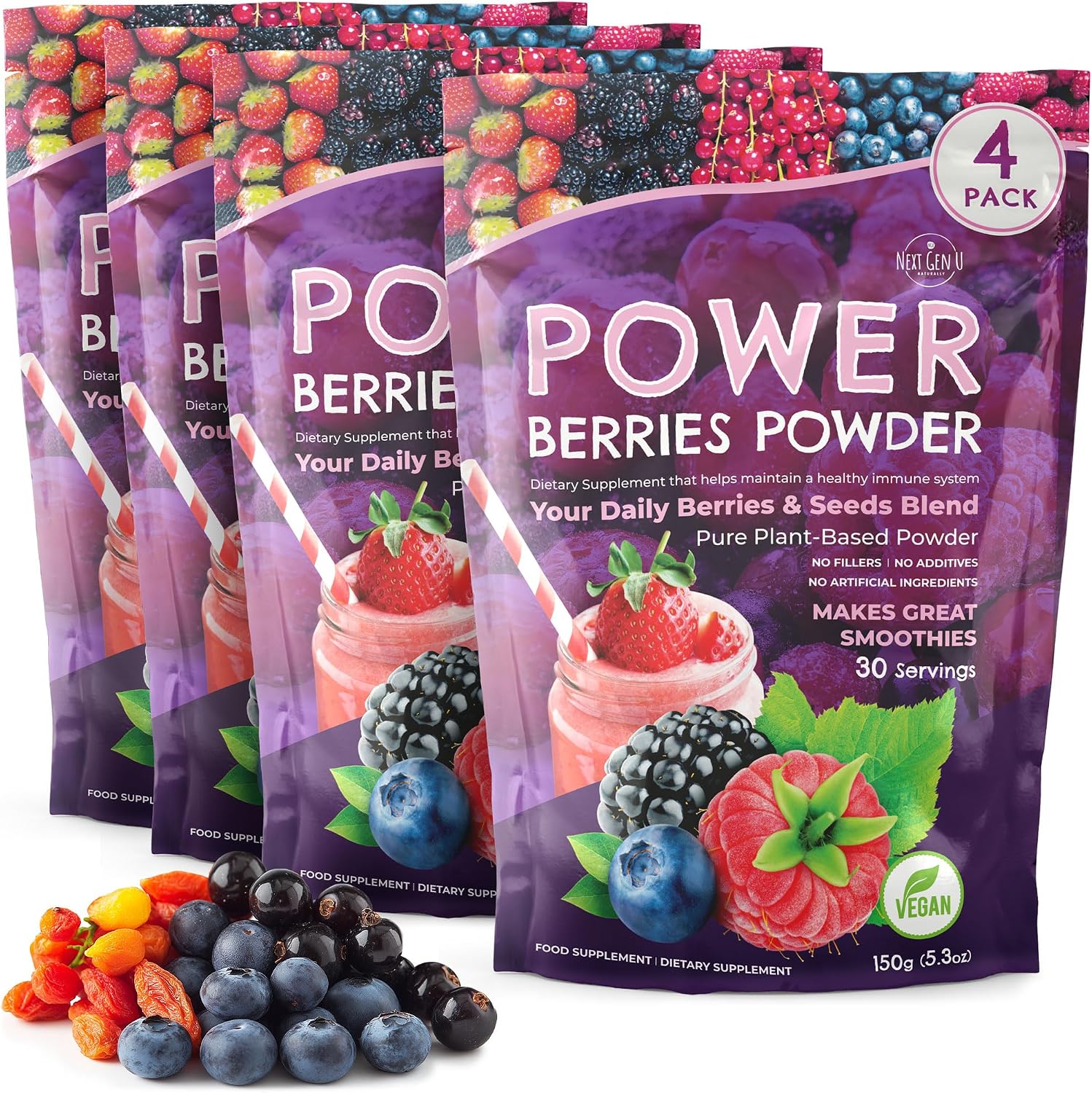 Super Berry Powder - 150g - Mezcla de Superfoods para Batidos - NextGenU