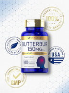 Carlyle Suplemento de Butterbur (Petasites) 150 mg | 180 Cápsulas | Extracto de Partes Aéreas Libre de PA | No Transgénico y Sin Gluten