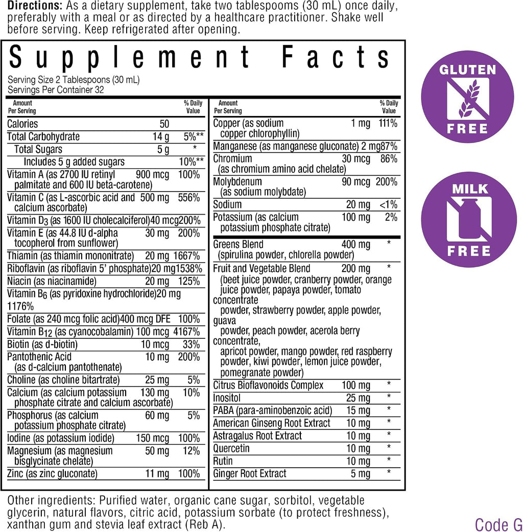 Bluebonnet Nutrition Liquid Super Earth MultiNutrient Formula - 32 fl oz (946 ml) - Sabor Tropical