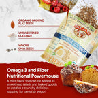 Organic Flax, Chia, and Coconut Seed Blend with 2,330 mg Omega-3 Fatty Acids, Fiber Supplement with Whole Chia Seeds and Ground Flax, 340g