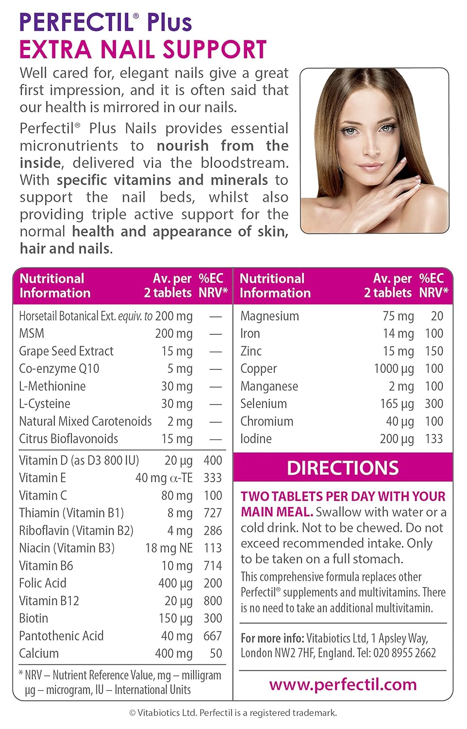 Perfectil Plus Nails Extra Support - 60 comprimidos