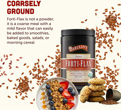 Barlean's Forti-Flax Linaza Ecológica Molida – Proteína: 3 g – Image 4