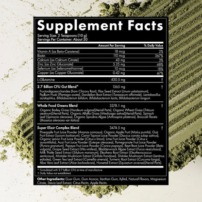 WelleCo The Super Elixir Daily Greens Powder – Probióticos y enzimas: cepas probióticas y enzimas digestivas que – Image 4
