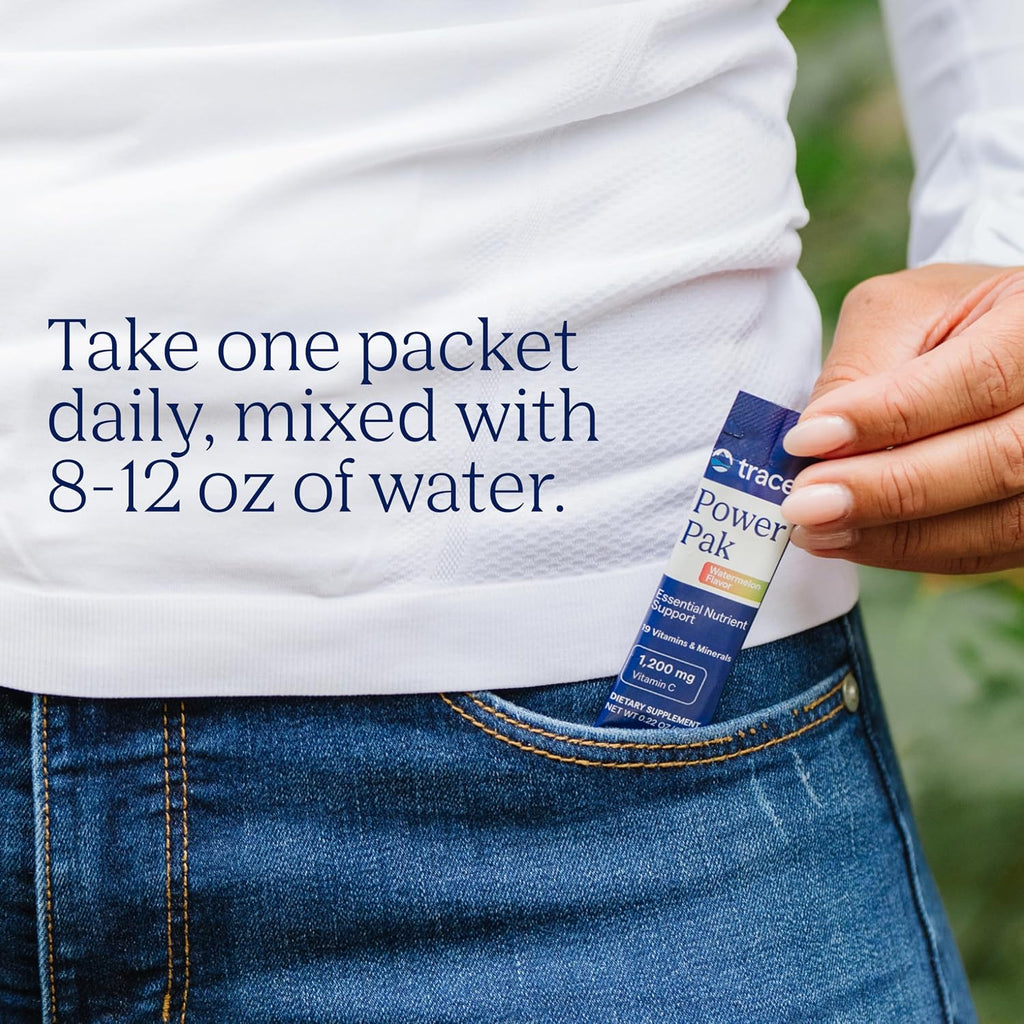 Trace Minerals Power Pak Electrolyte Powder Packets - Sabor Sandía - 30 Sobres