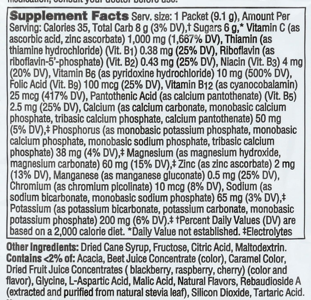 Alacer Emergen-C Frambuesa - Sobre de Vitamina C Efervescente, 0.32 oz