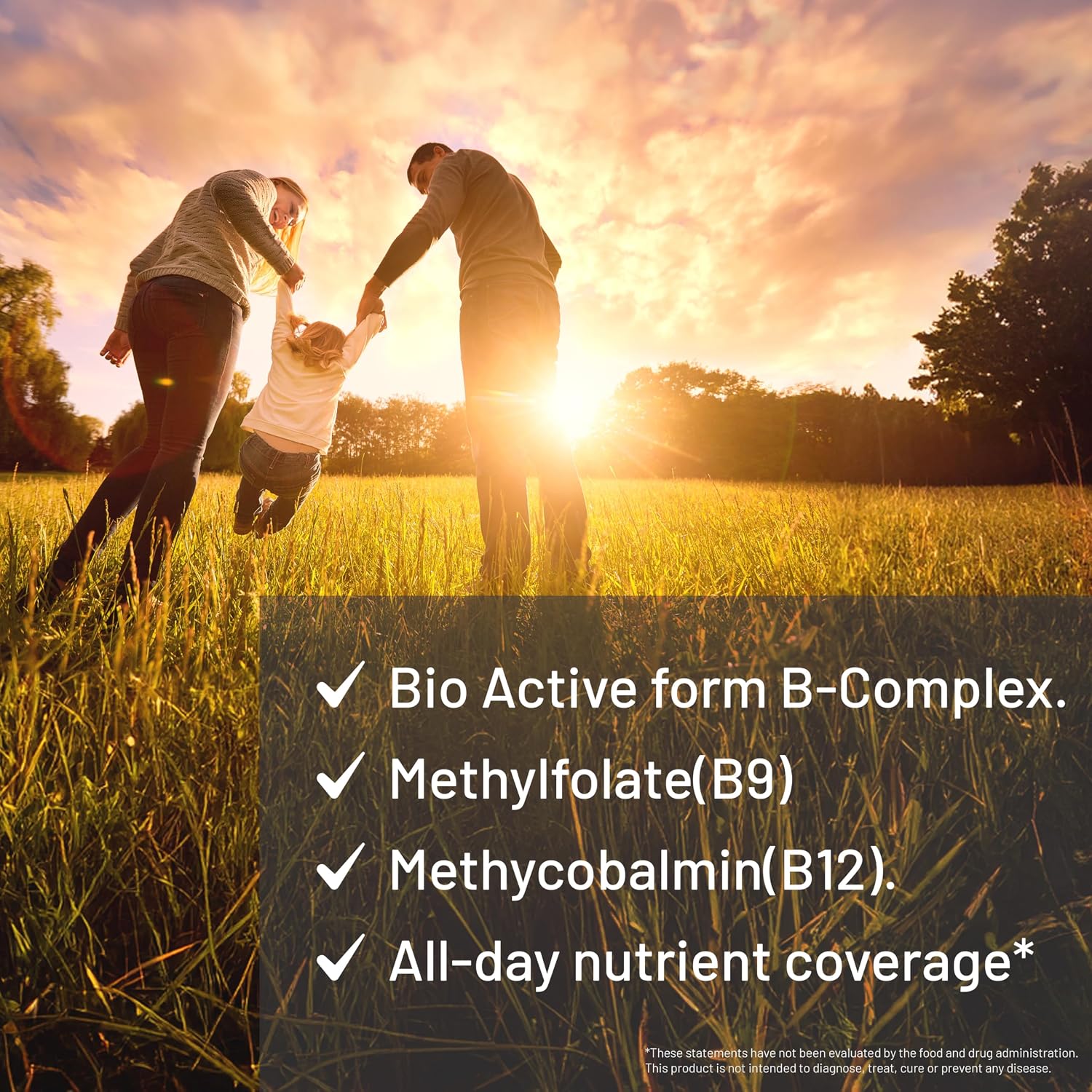 Vitamin B Complex – Complejo B Activo con B1, B2, B3, B6, B12, Folato, Biotina, Ácido Pantoténico e Inositol – 60 Cápsulas