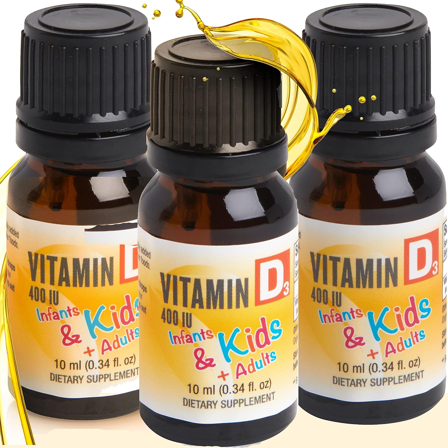 GreenPeach Gotas Orgánicas de Vitamina D para Bebés e Infantes - Vegetariano, Sin Azúcar ni Saborizantes, No GMO - Pack de 1