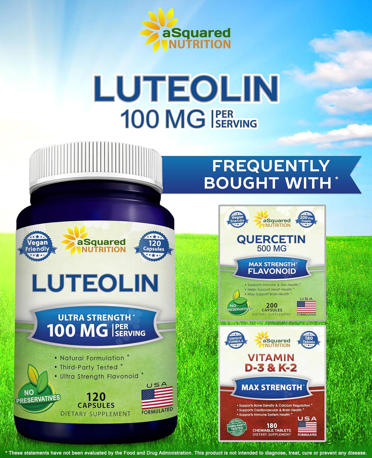 Luteolina 100mg - 120 Cápsulas - Suplemento de Luteolina con Complejo en Polvo